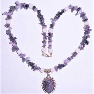Amethyst & Snow Quartz Necklace